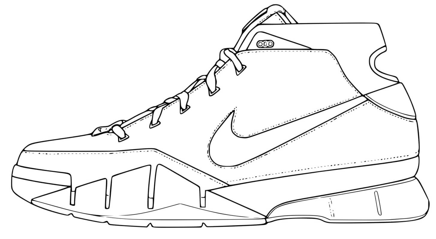 Coloriage Basket Nike Nba Sport Lakers - Basket à imprimer