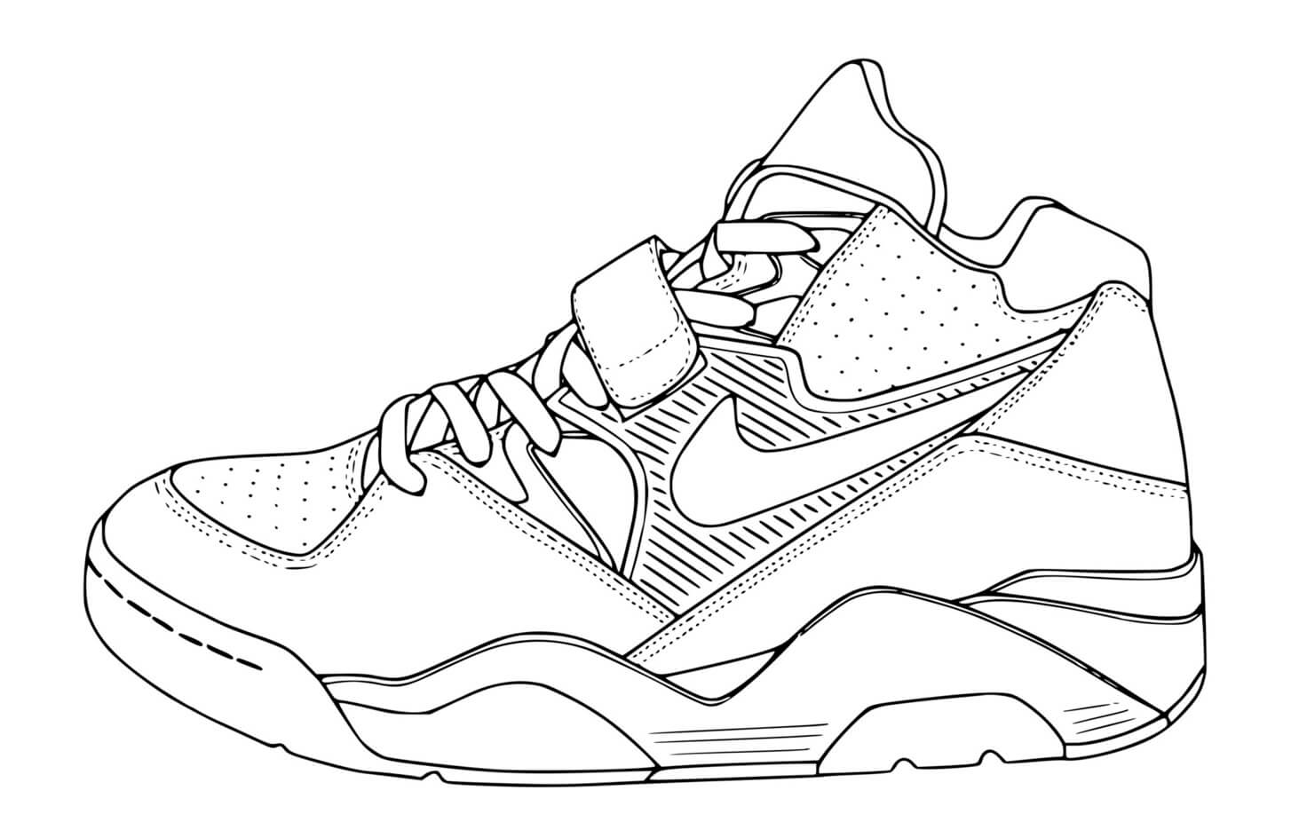 Coloriage Basket Nike Nba Sport - Basket à imprimer