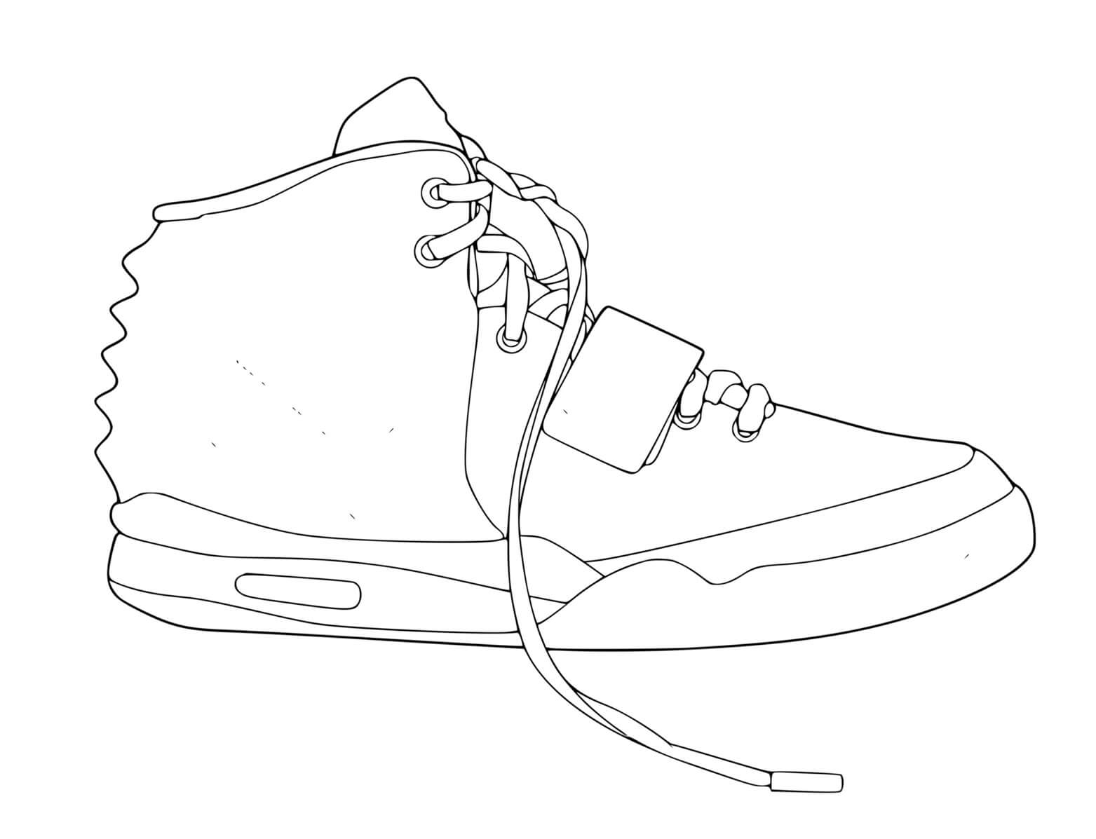 Coloriage Basket Nike Nba Sports - Basket à imprimer