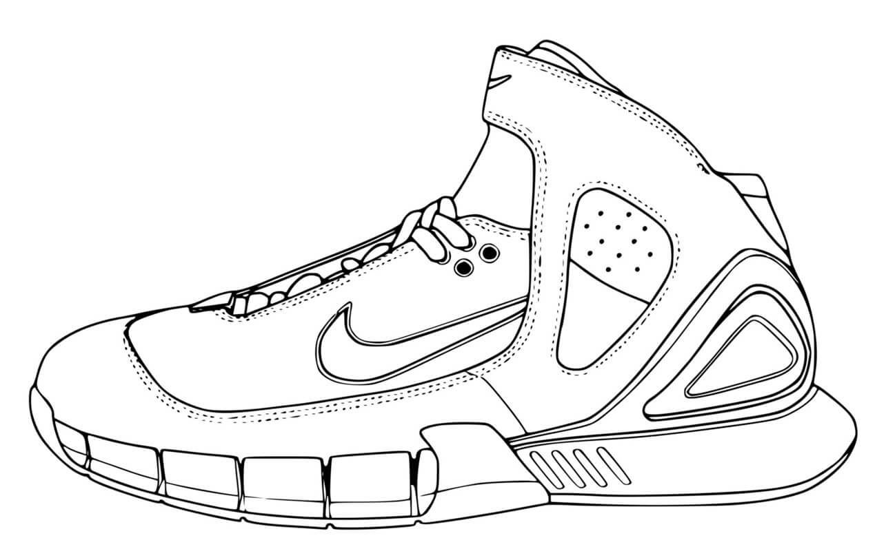 Coloriage Basket Nike Nba - Basket à imprimer