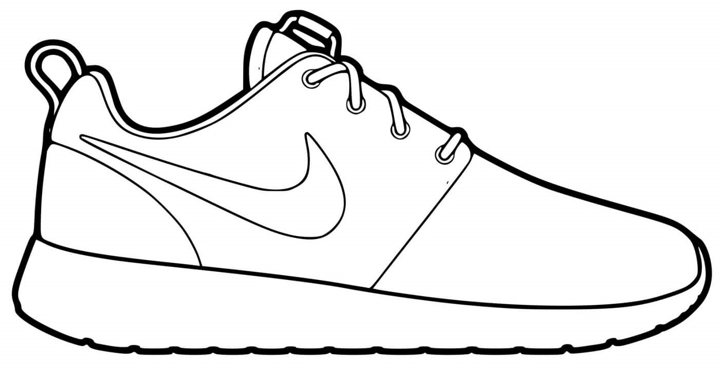 Coloriage Basket Nike Pour Faire La Course - Basket à imprimer