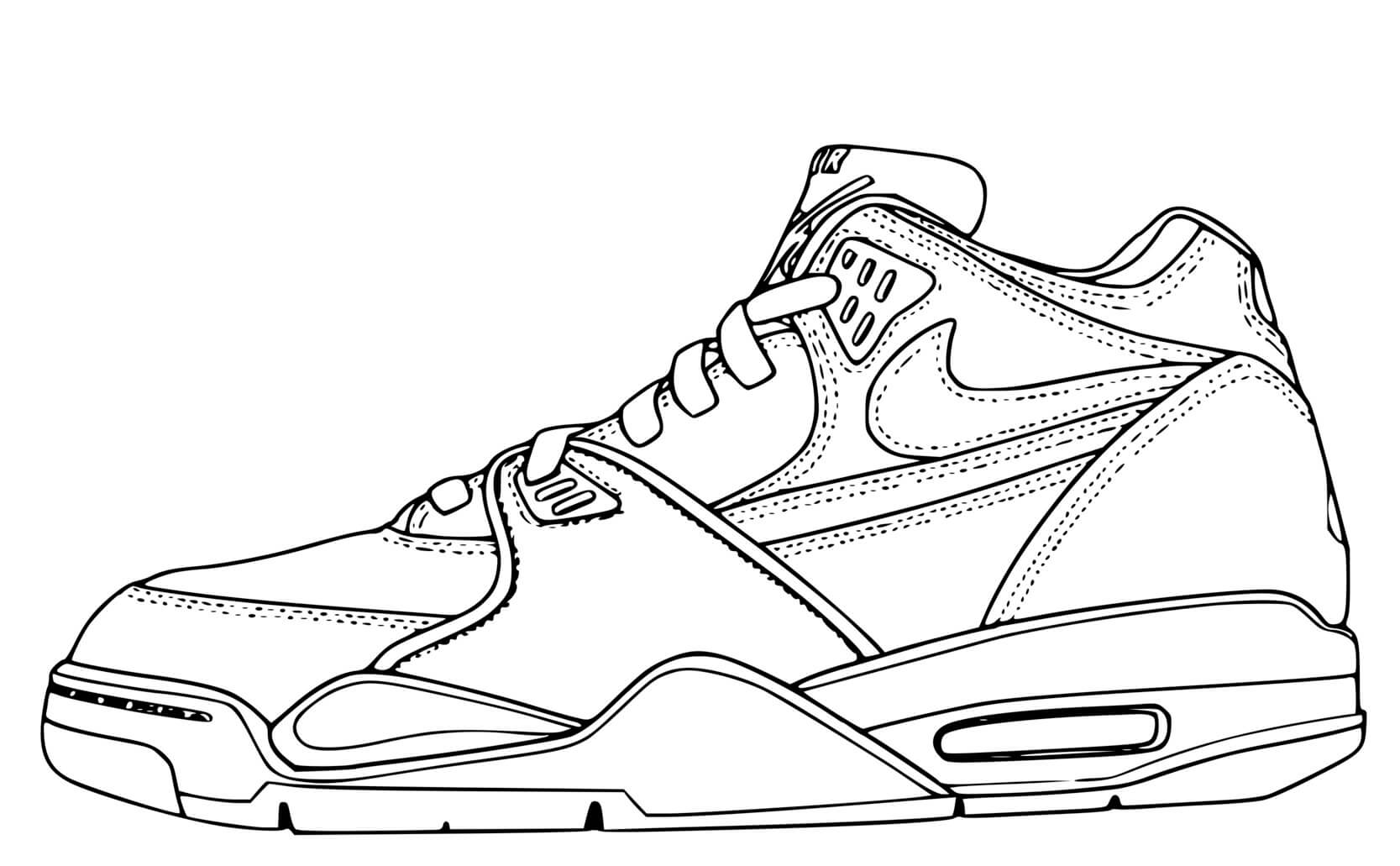 Coloriage Basket Nike Sport Nba - Basket à imprimer