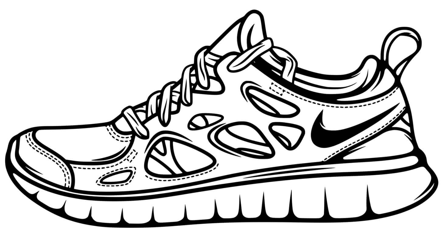 Coloriage Basket Nike Sport - Basket à imprimer