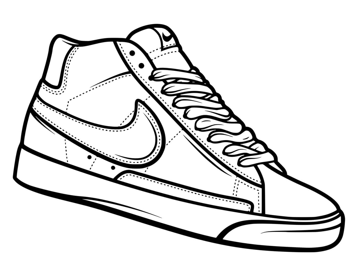 Coloriage Basket Nike Super - Basket à imprimer