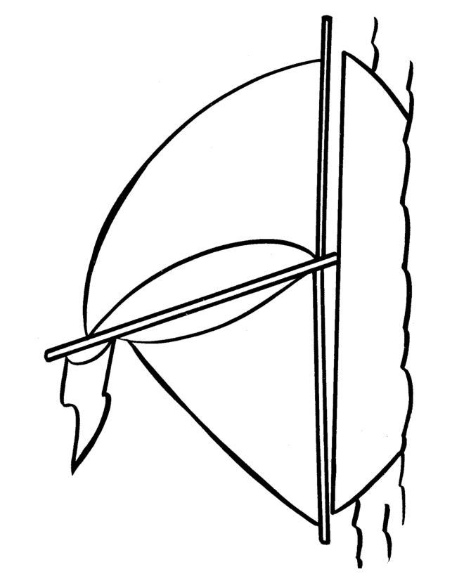 Coloriage Bateau à voiles en mer - Facile à imprimer