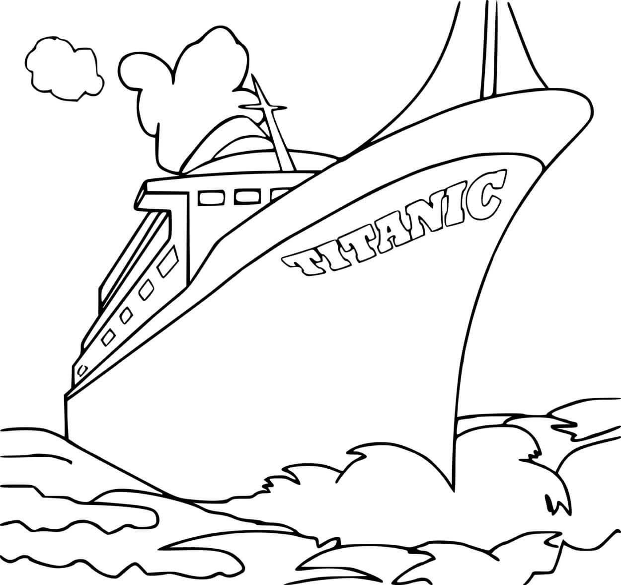 Coloriage Bateau Titanic Rms Transatlantique Britannique - Bateau à imprimer