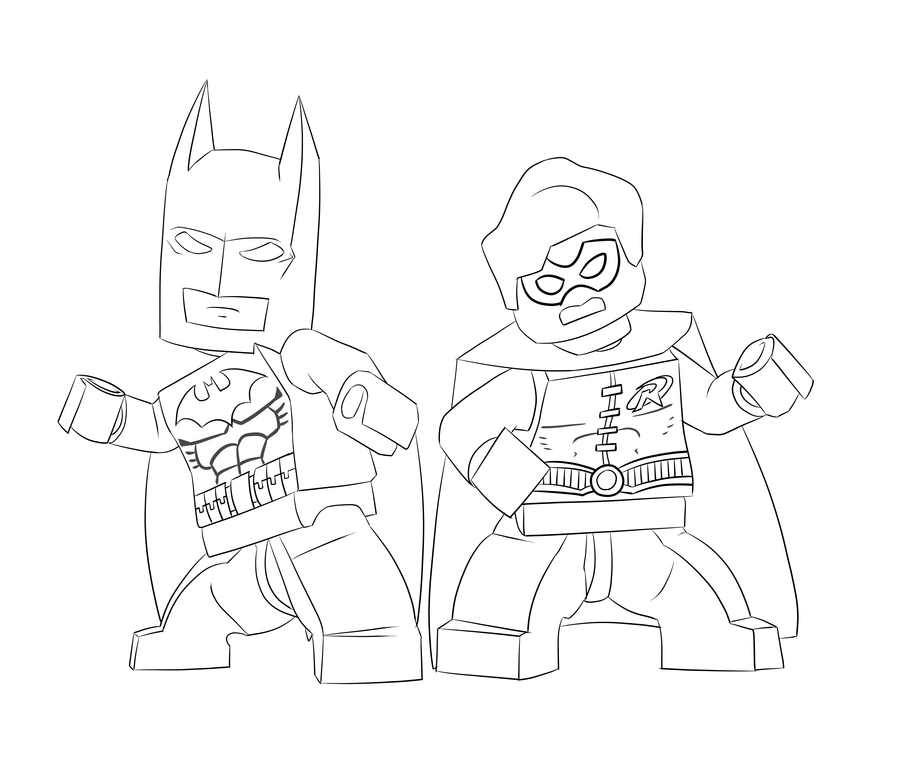 Coloriage Batman And Robin Lego - Lego batman à imprimer