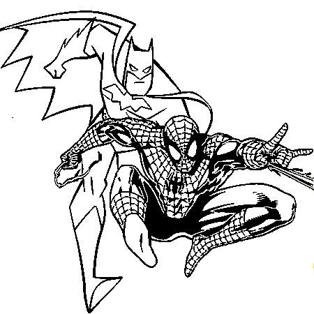Coloriage Batman Et Spiderman - Batman à imprimer
