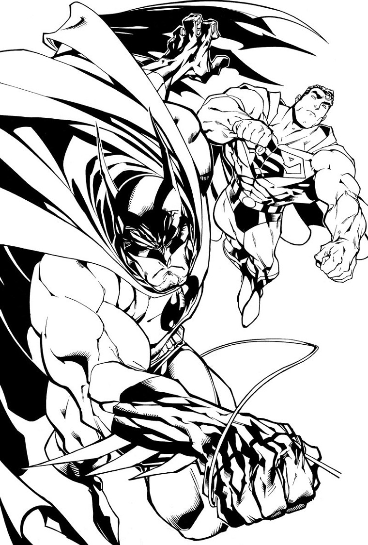 Coloriage Batman Et Superman - Batman à imprimer
