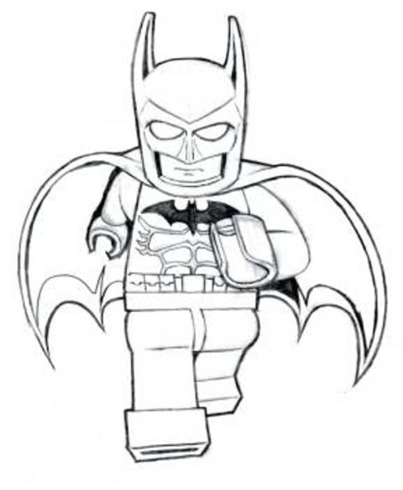 Coloriage Batman Lego qui court - Lego batman à imprimer