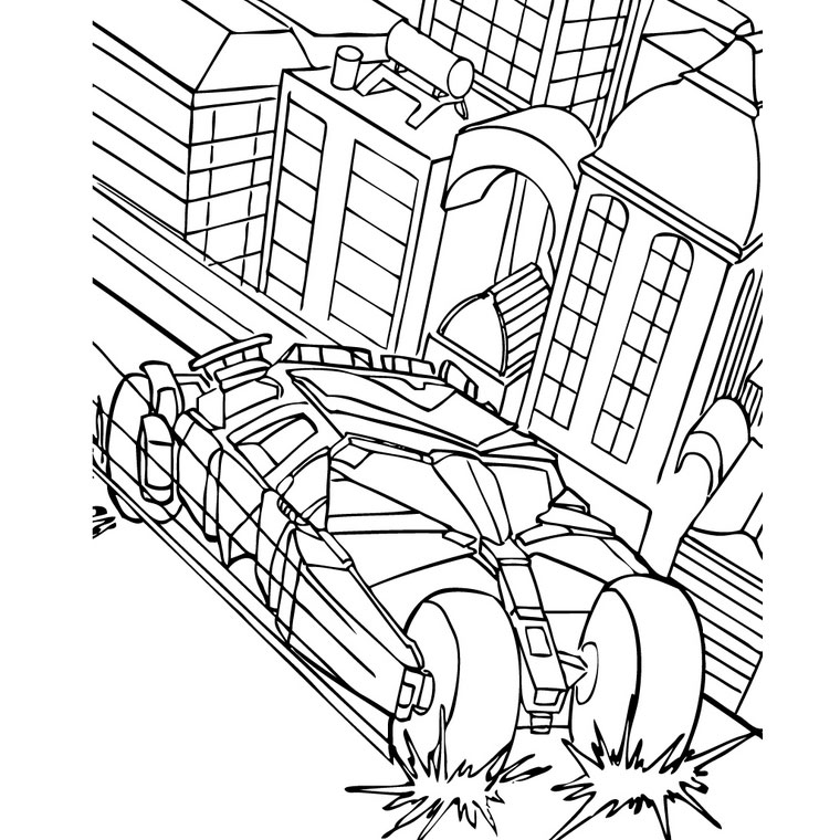 Coloriage Batman Voiture - Batman à imprimer