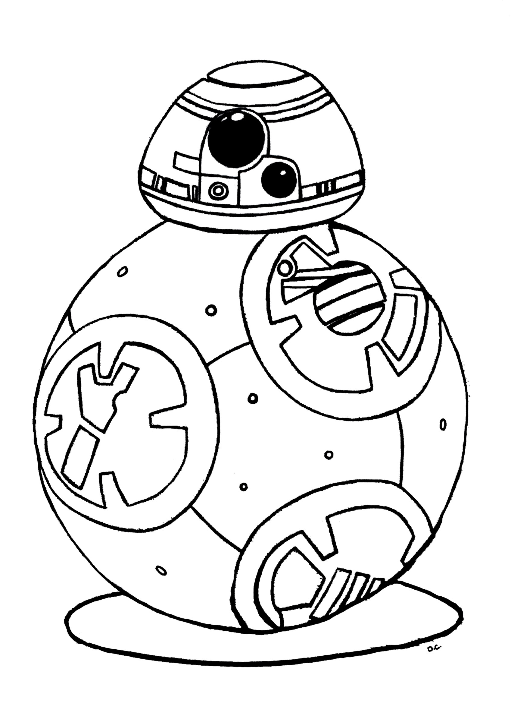 Coloriage Bb 8 Star Wars 7 Réveil De La Force Robot Bb8 - Robot à imprimer
