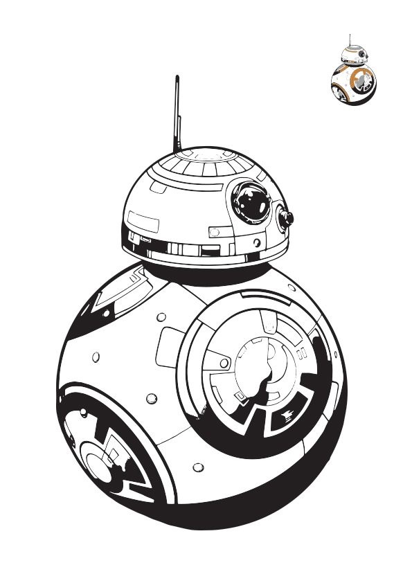 Coloriage Bb8 Colorier Starwars - Star wars à imprimer