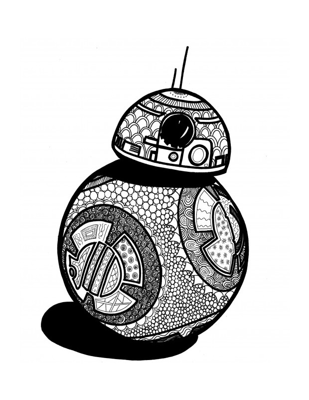 Coloriage Bb8 Starwars Adulte - Star wars à imprimer
