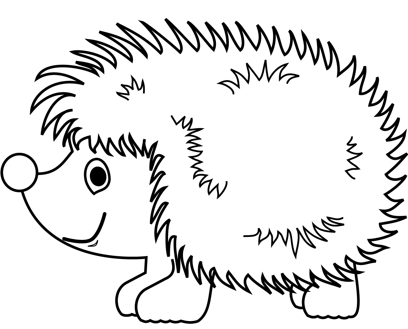 Coloriage Beau Hérisson Souriant Animal De Compagnie - Hérisson à imprimer