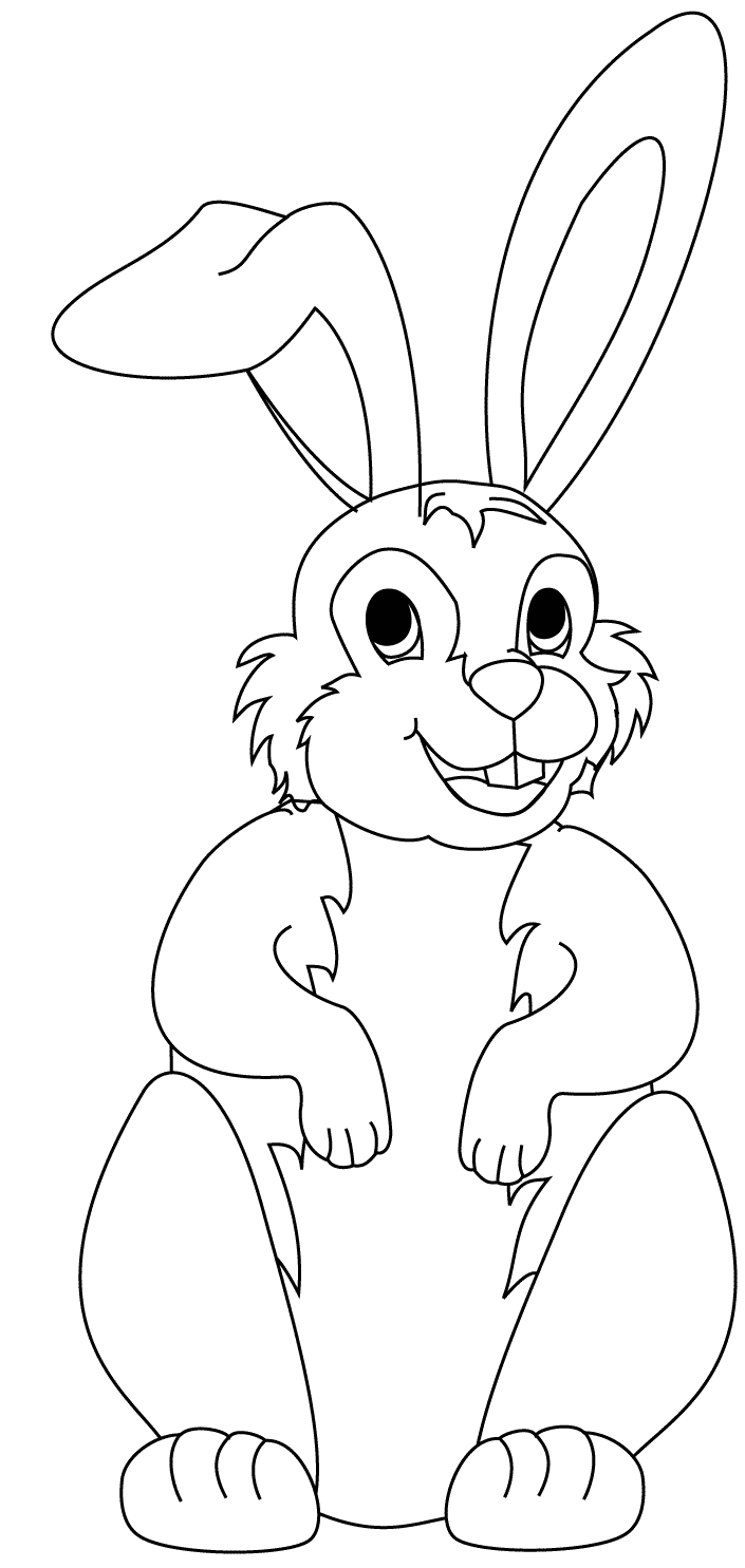 Coloriage Beau Lapin De Pâques Avec De Longues Oreilles - Lapin à imprimer
