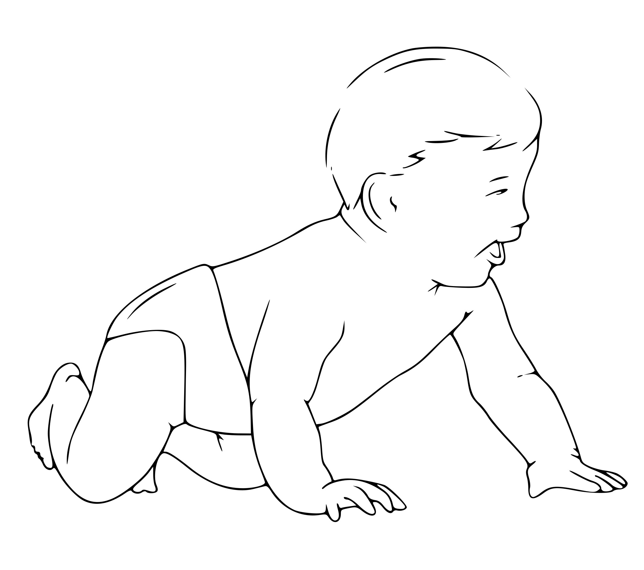 Coloriage Bébé 1 An Réaliste - Bébé à imprimer
