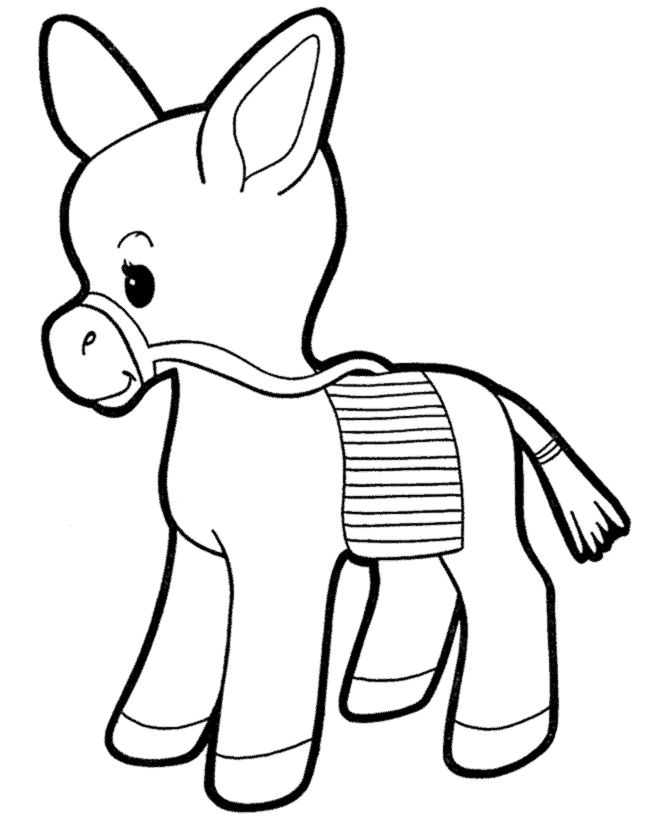 Coloriage Bébé Âne Mignion - Âne à imprimer