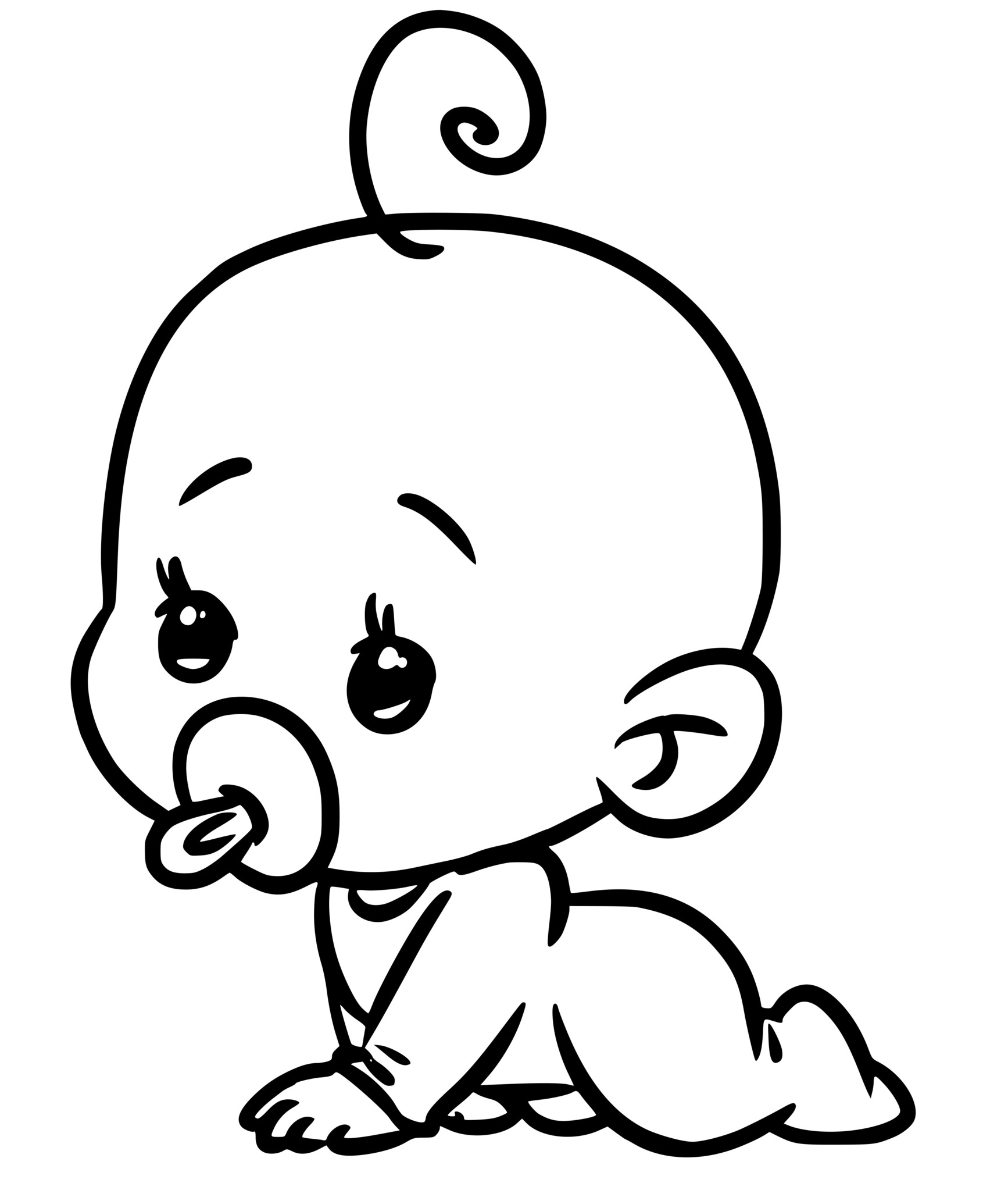 Coloriage Bébé dessin animé mignon - Bébé à imprimer