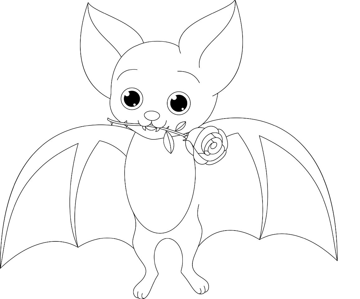 Coloriage Adorable Chauve-Souris Bébé - Halloween chauve souris à imprimer