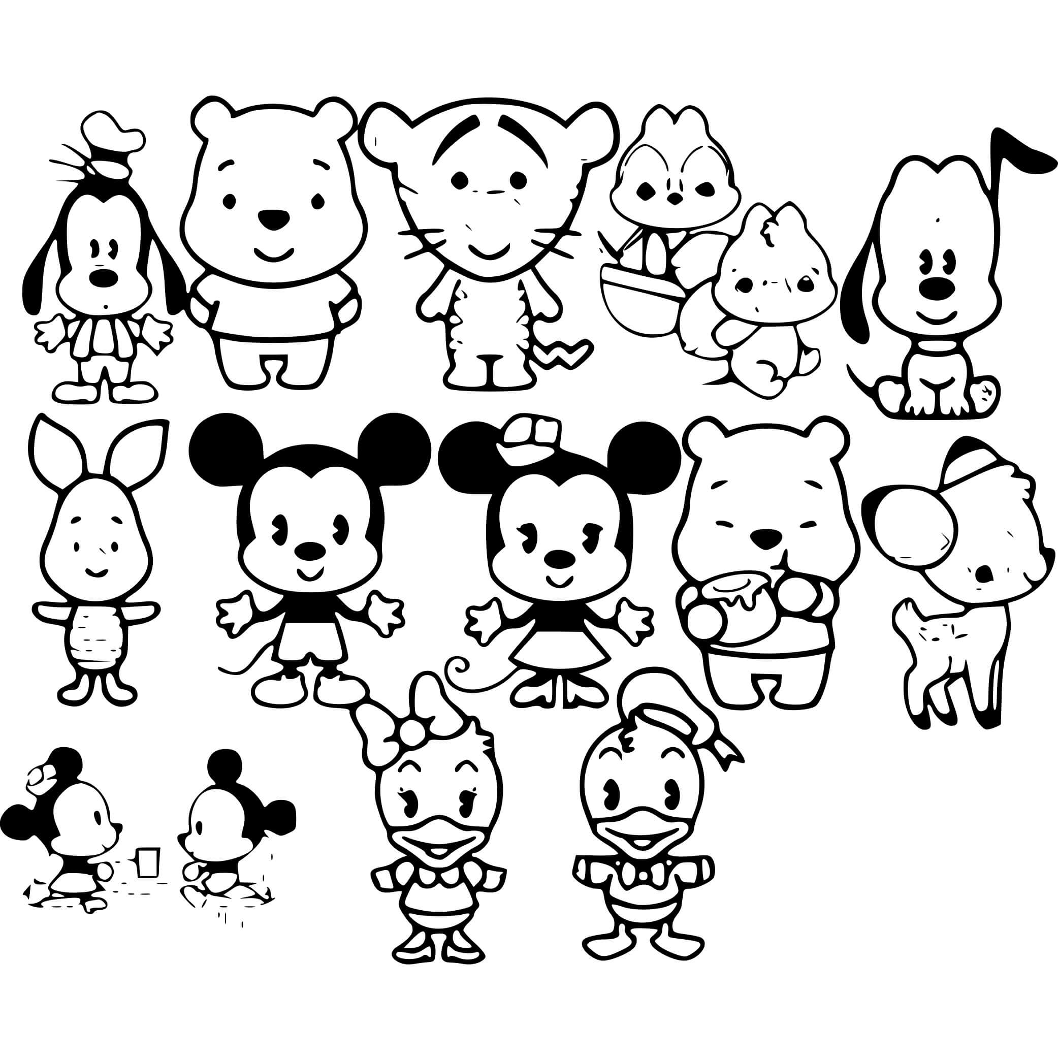 Coloriage Tigrou bébé kawaii disney - Kawaii disney à imprimer