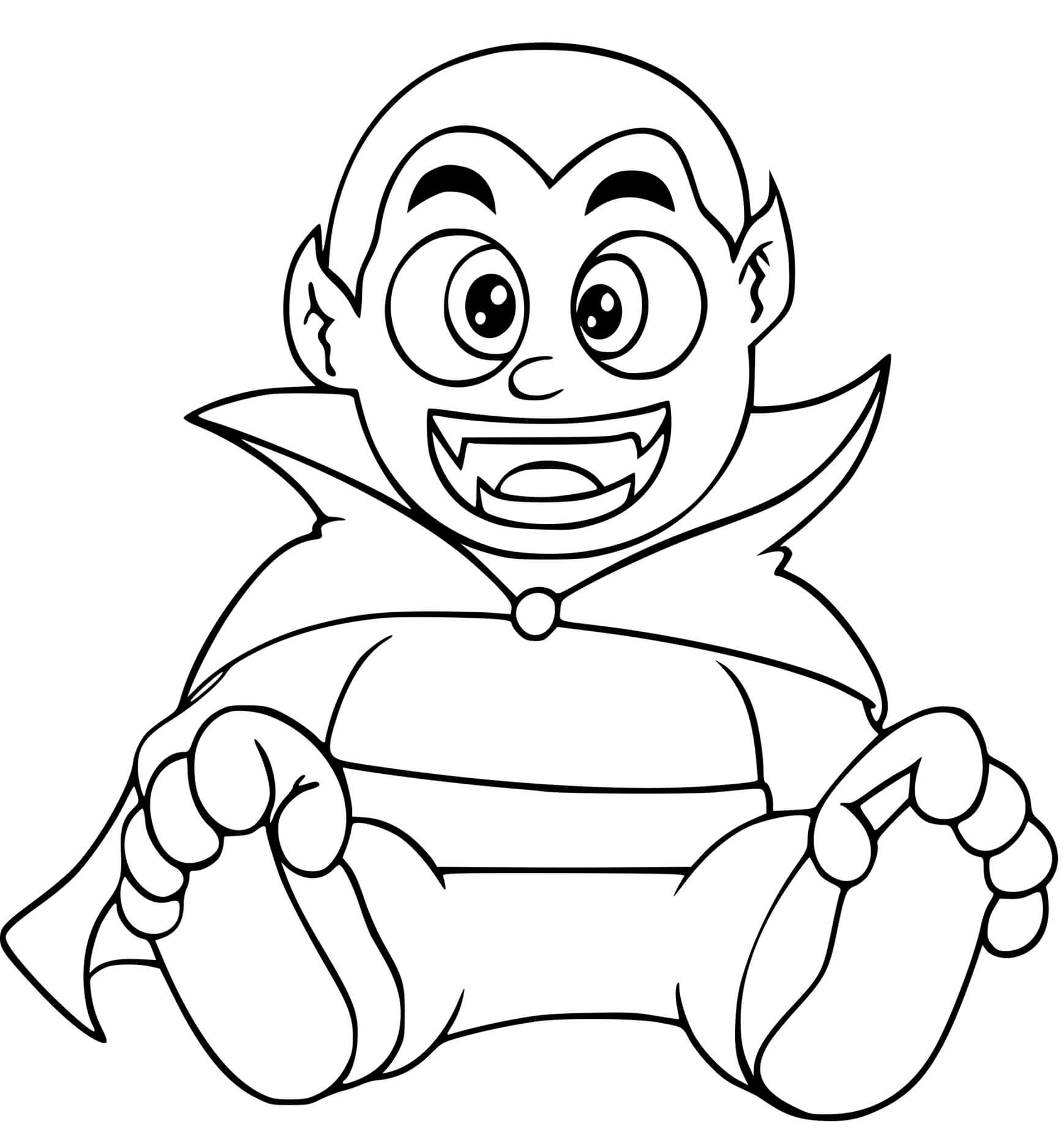 Coloriage Bébé Dracula Vampire - Vampire à imprimer