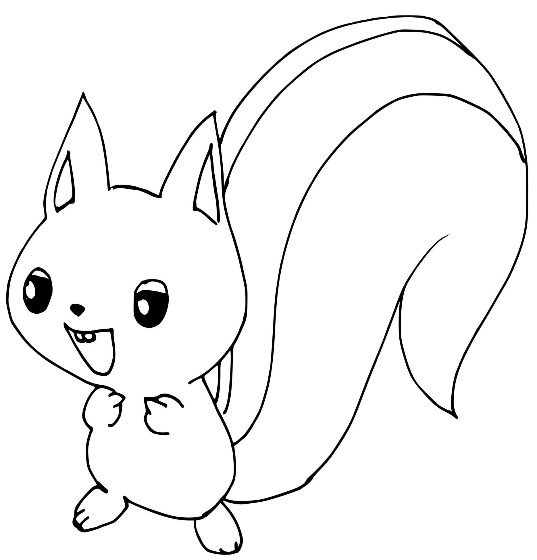 Coloriage Bébé Écureuil - Écureuil à imprimer