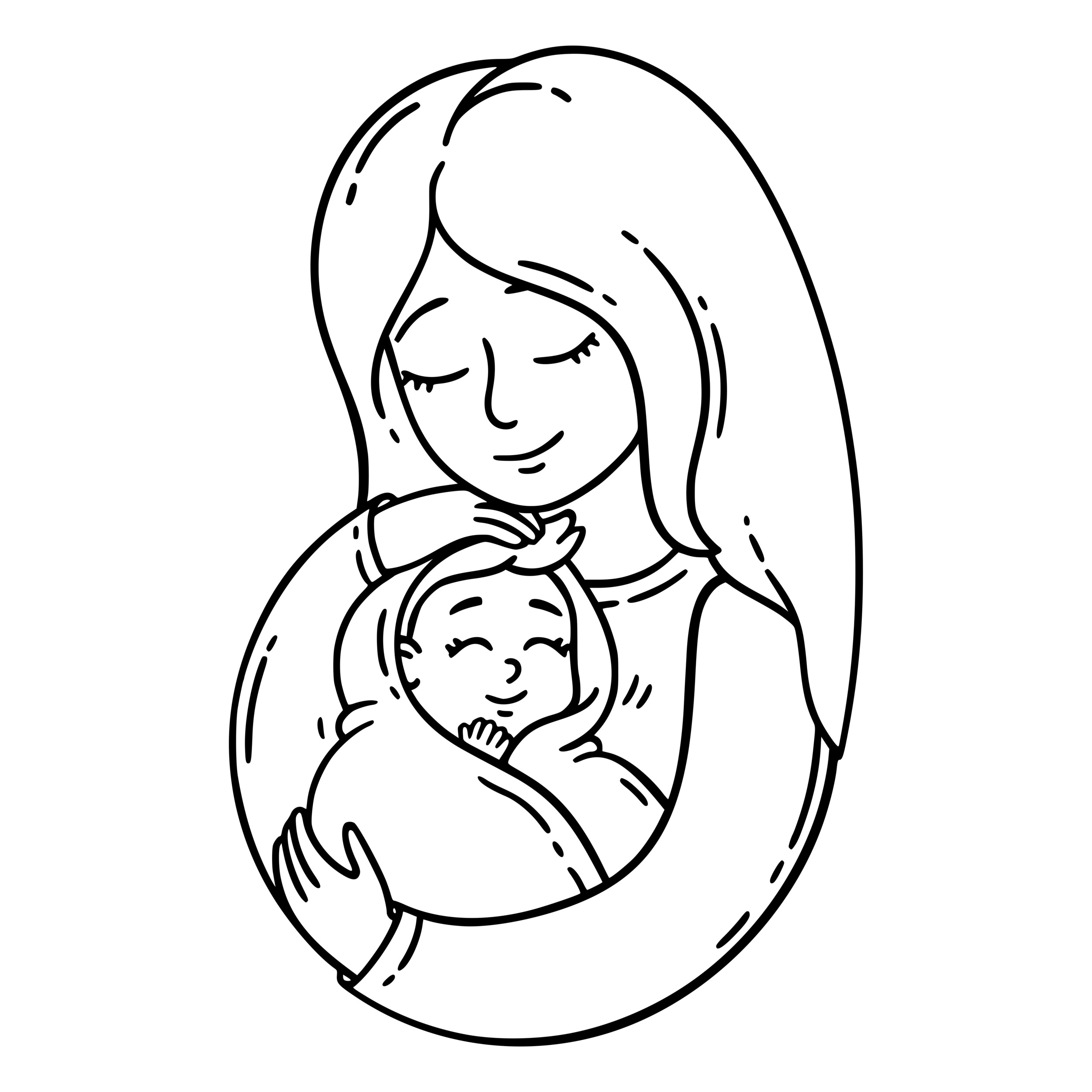 Coloriage Bébé Et Sa Maman - Bébé à imprimer