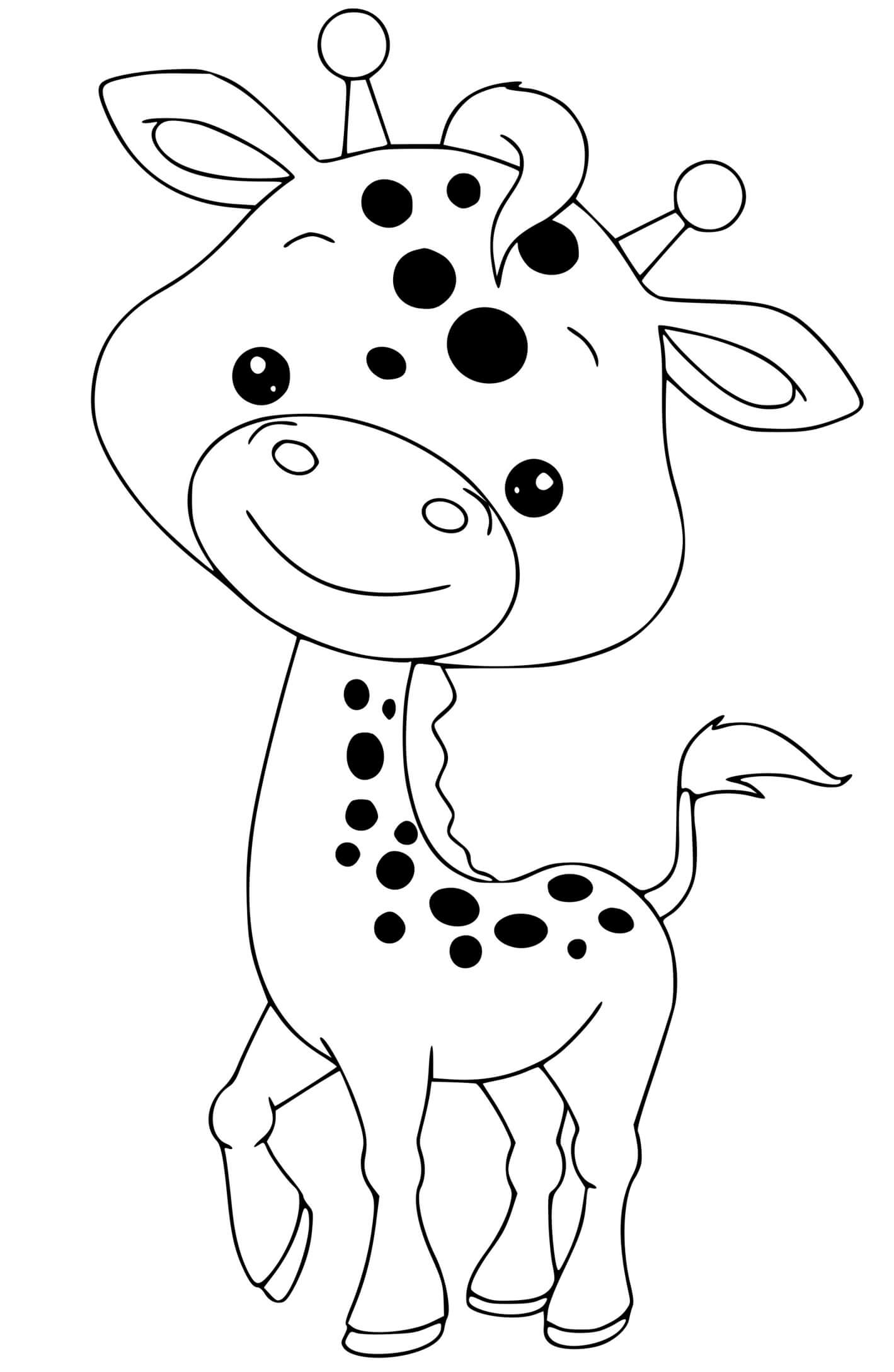 Coloriage Bébé Girafe Maternelle - Girafe à imprimer