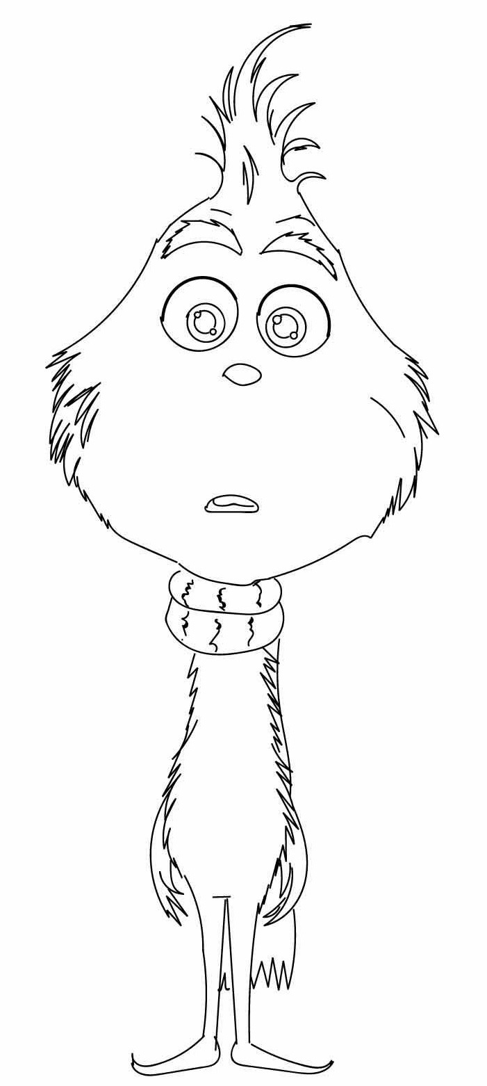 Coloriage Bébé Grinch Lorsqu Il Etait Un Enfant Seul - Grinch à imprimer