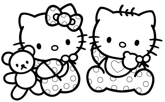 Coloriage Bébé Hello Kitty - Bébé à imprimer