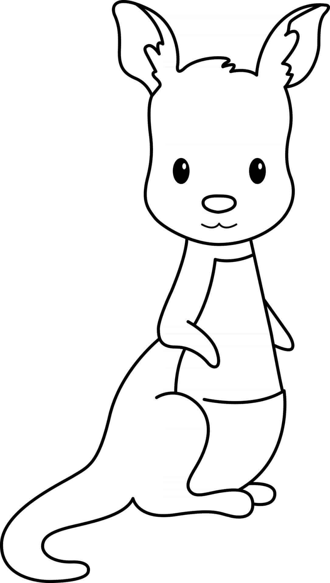 Coloriage Bébé Kangourou - Animal à imprimer