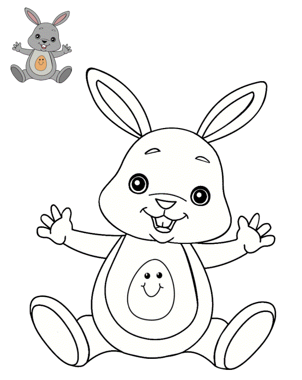 Coloriage Bébé Lapin Avec Un Tshirt Œuf De Pâques - Lapin de Pâques à imprimer
