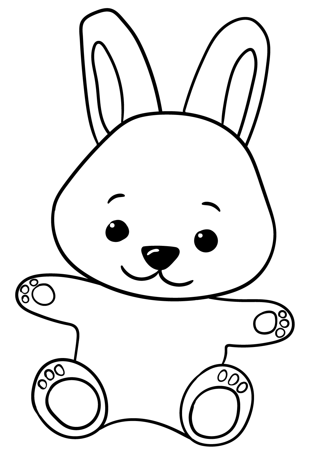 Coloriage Bébé Lapin Très Mignon Pour Enfants - Lapin à imprimer
