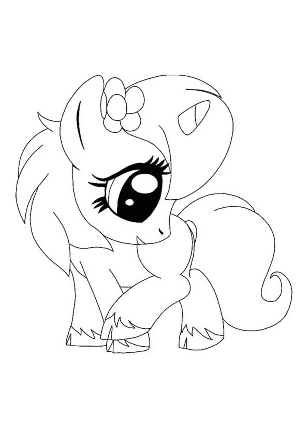 Coloriage Bébé Licorne Avec De Magnifique Yeux - Licorne à imprimer