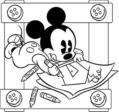 Coloriage Bébé Mickey - Bébé à imprimer