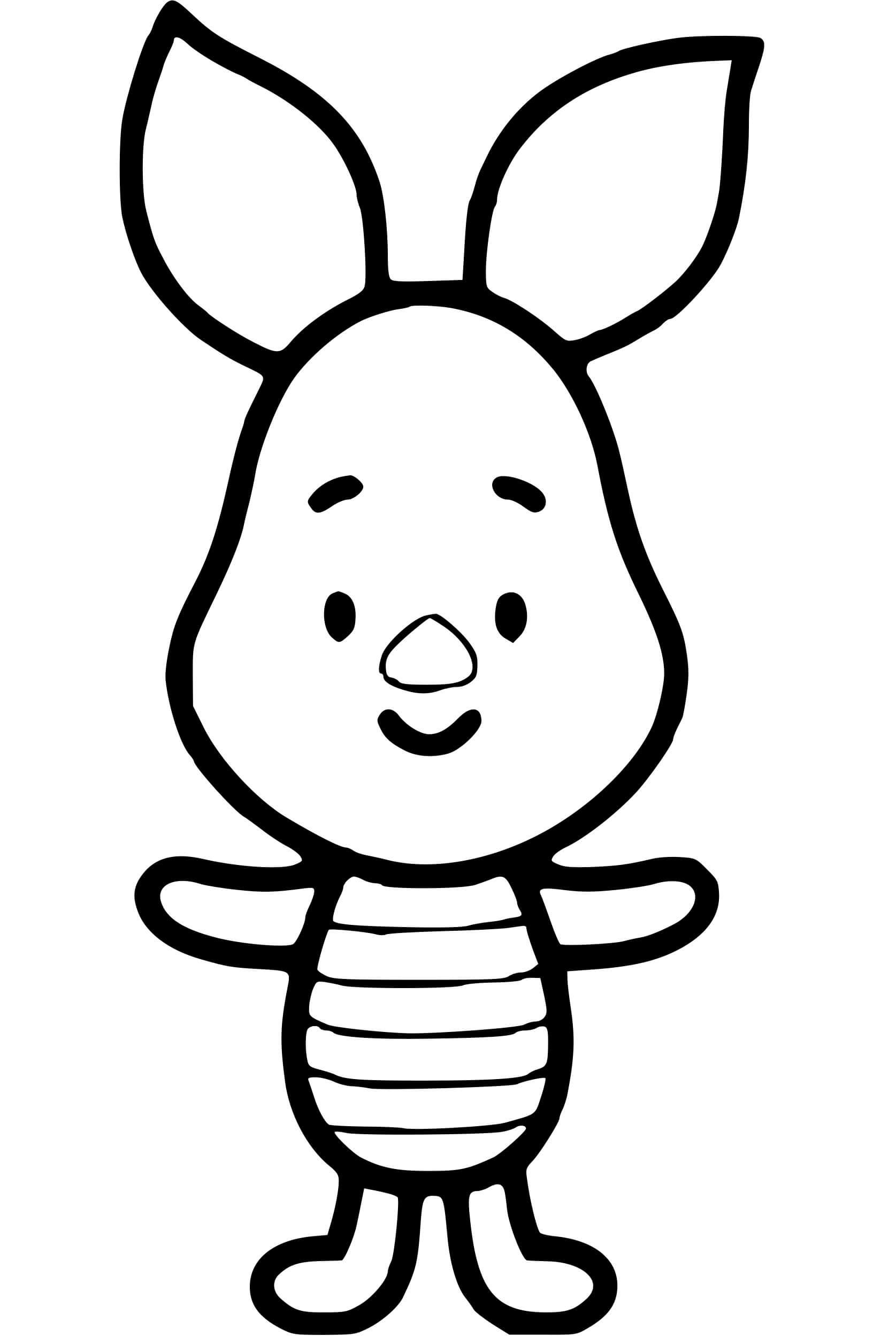 Coloriage Porcinet kawaii disney - Kawaii disney à imprimer