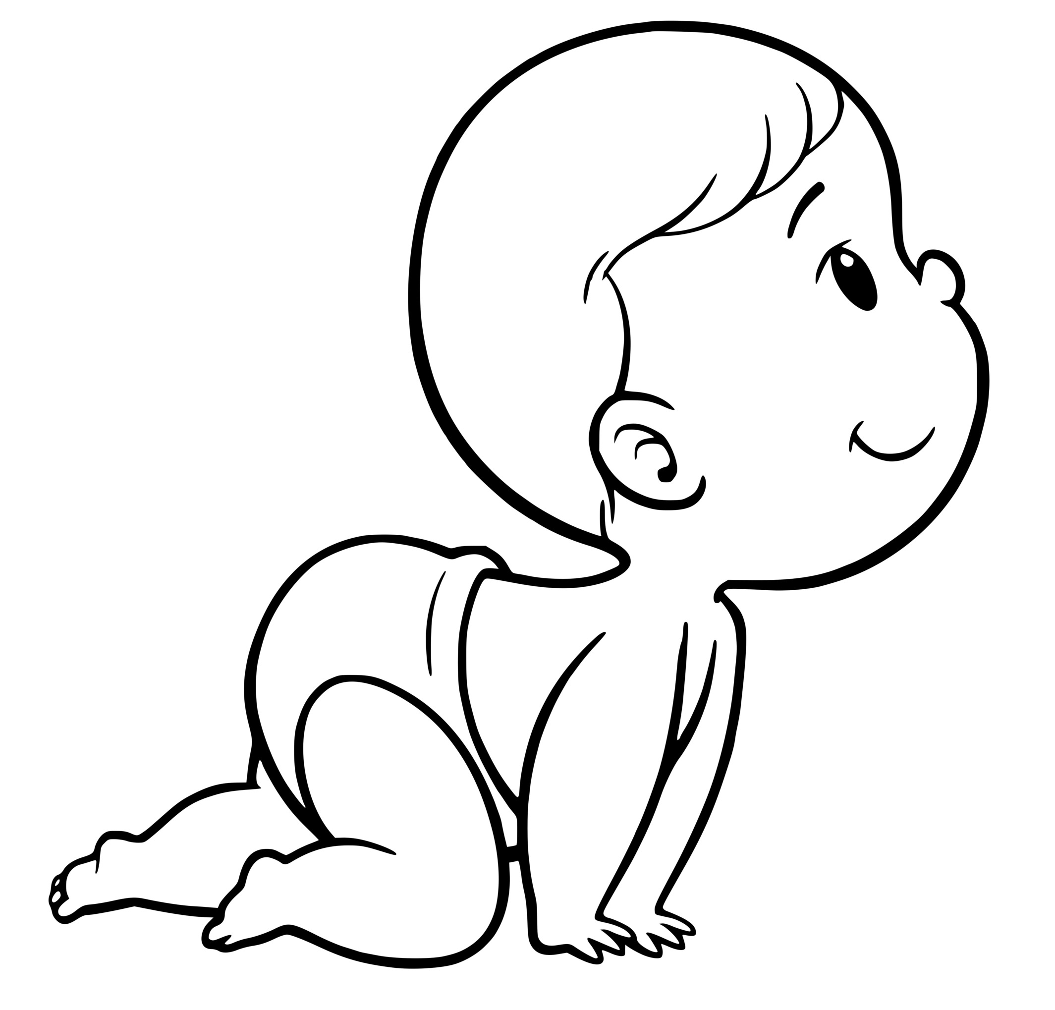 Coloriage Bébé Qui Marche - Bébé à imprimer