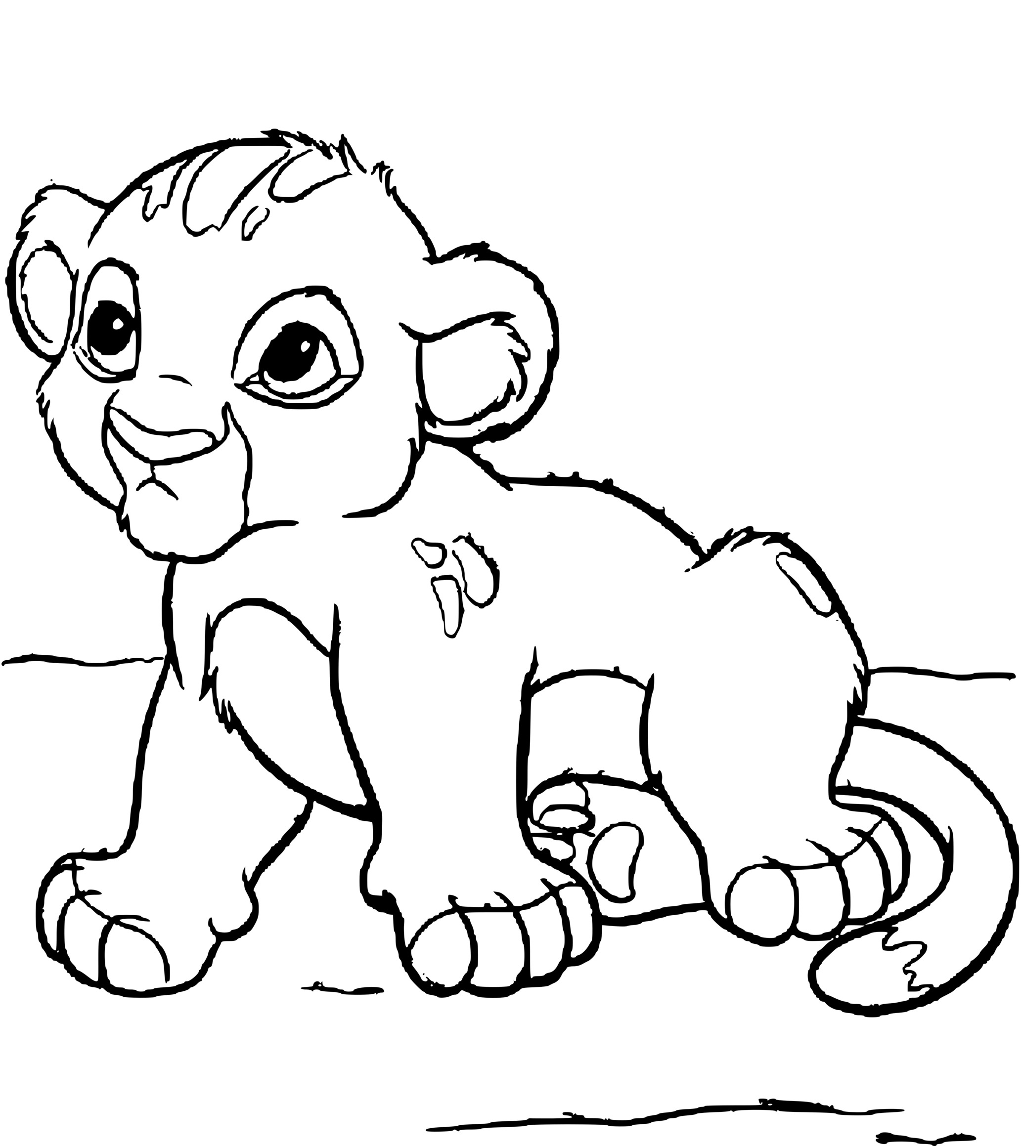 Coloriage Bébé Simba Encore Tout Jeune - Simba à imprimer