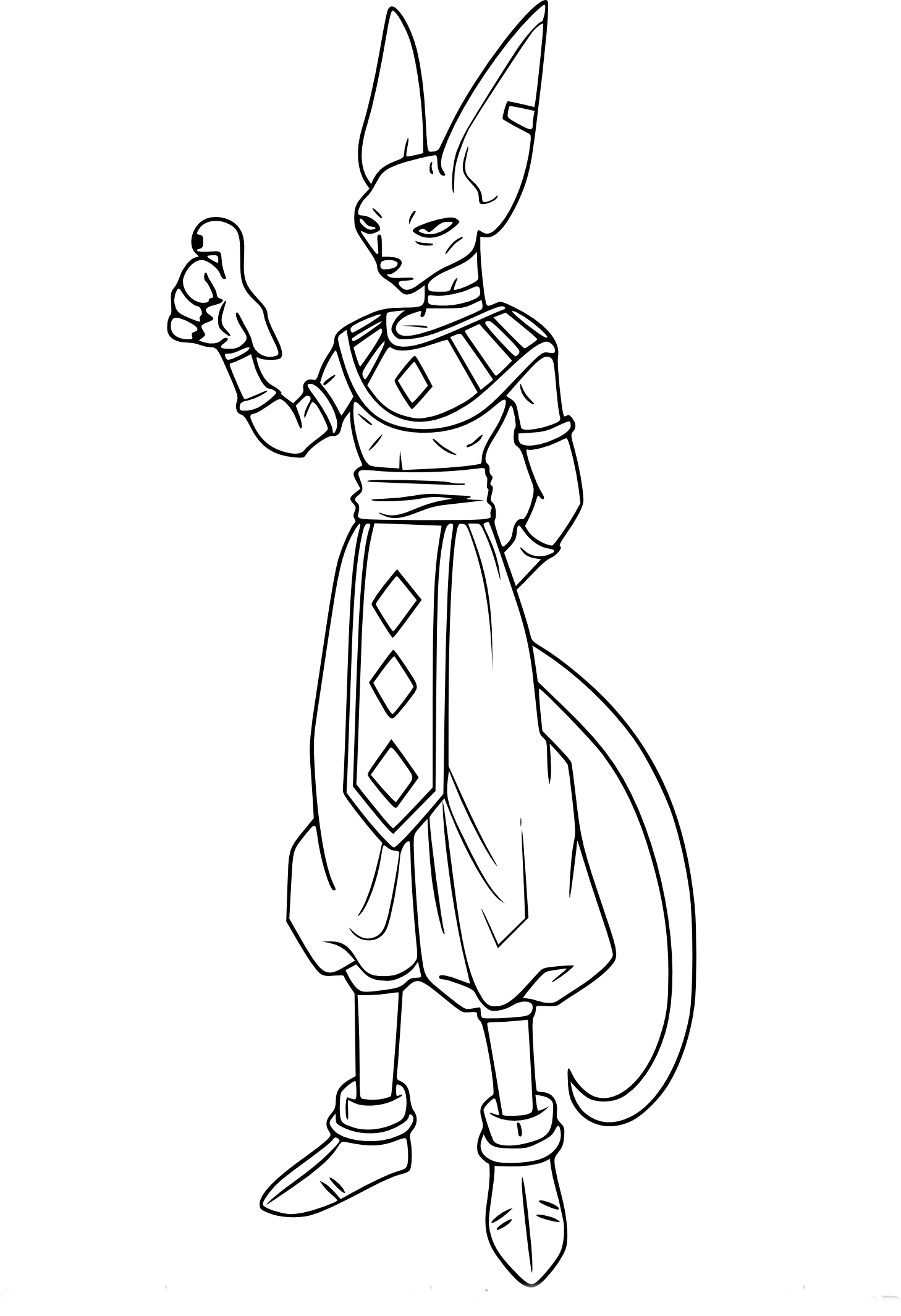 Coloriage Beerus Dbz - Garçon à imprimer