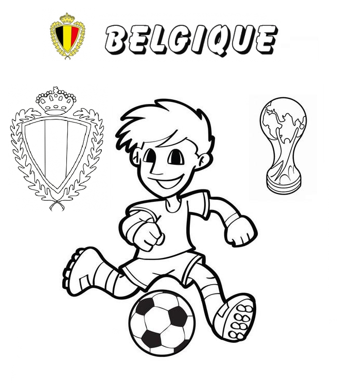 Coloriage Équipe Belgique Coupe du Monde 2018 - Foot à imprimer