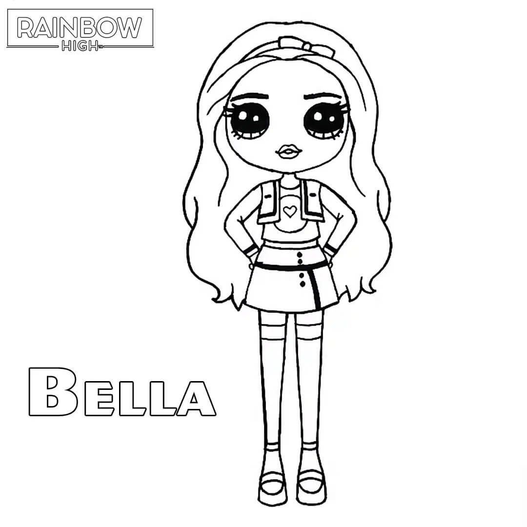 Coloriage Bella Parker De Rainbow High En Illustration - Rainbow high à imprimer