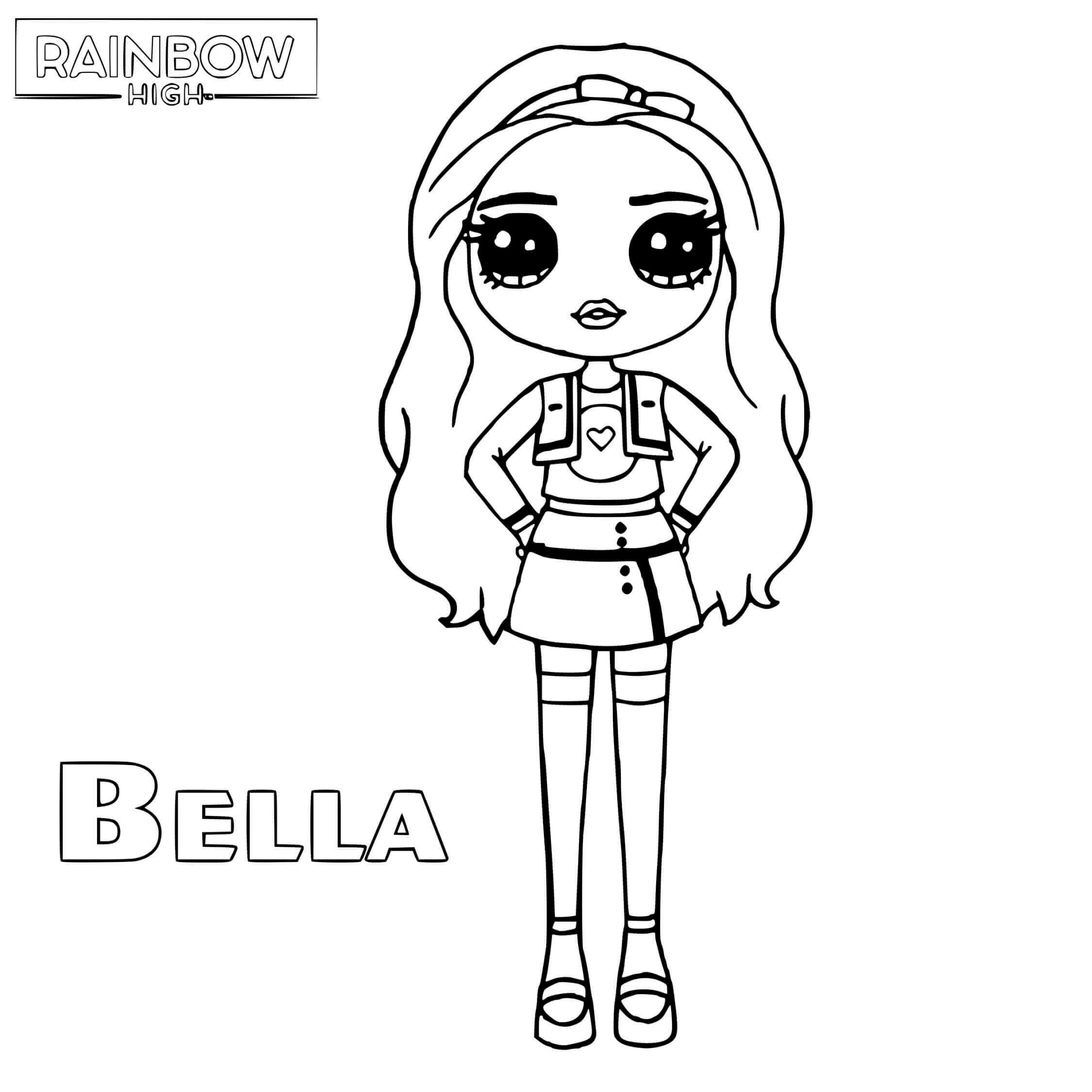 Coloriage Bella Parker De Rainbow High Facile - Rainbow high à imprimer