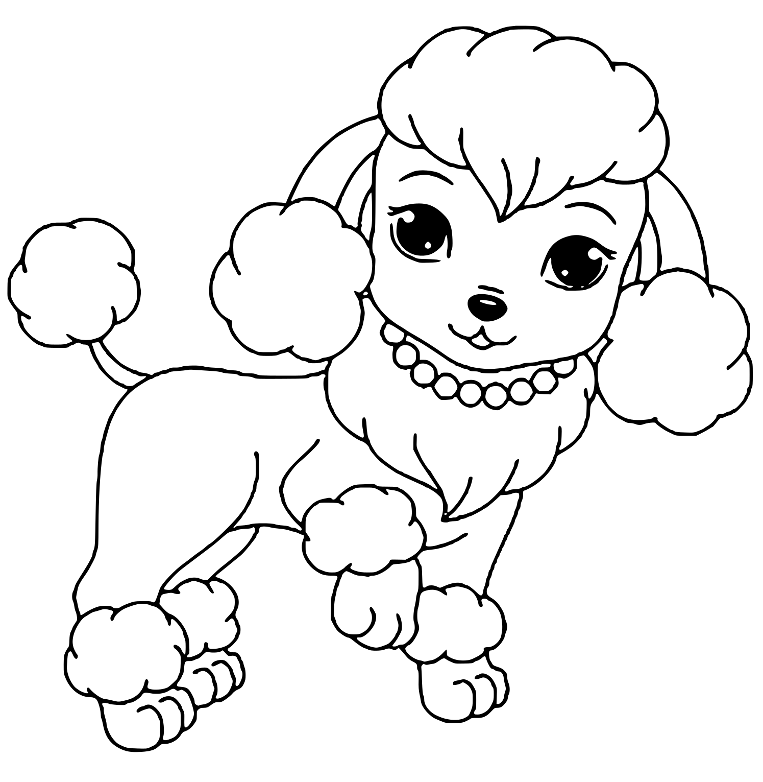 Coloriage Belle Chienne Catellus - Chien à imprimer