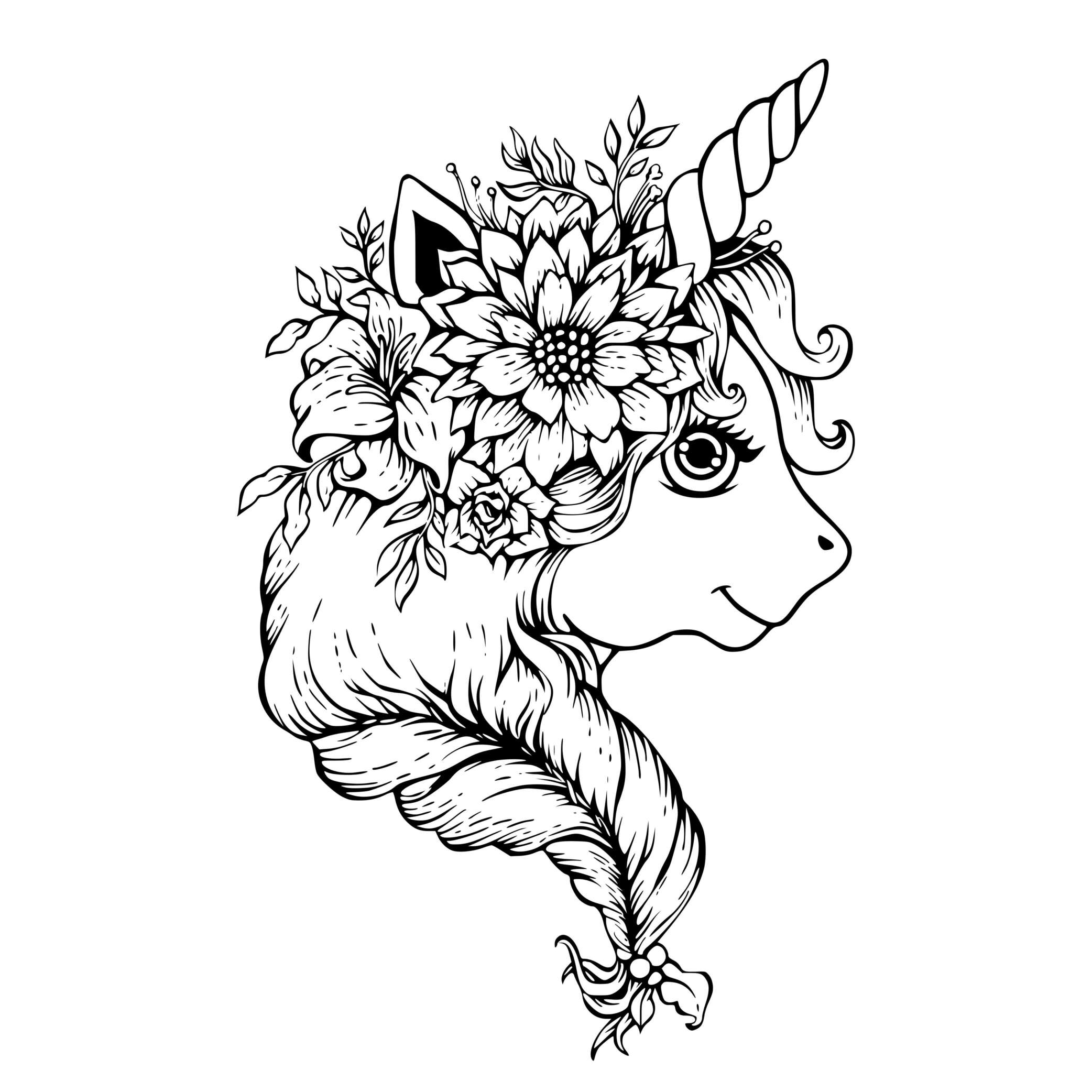 Coloriage Belle Deesse Licorne Magique - Licorne à imprimer