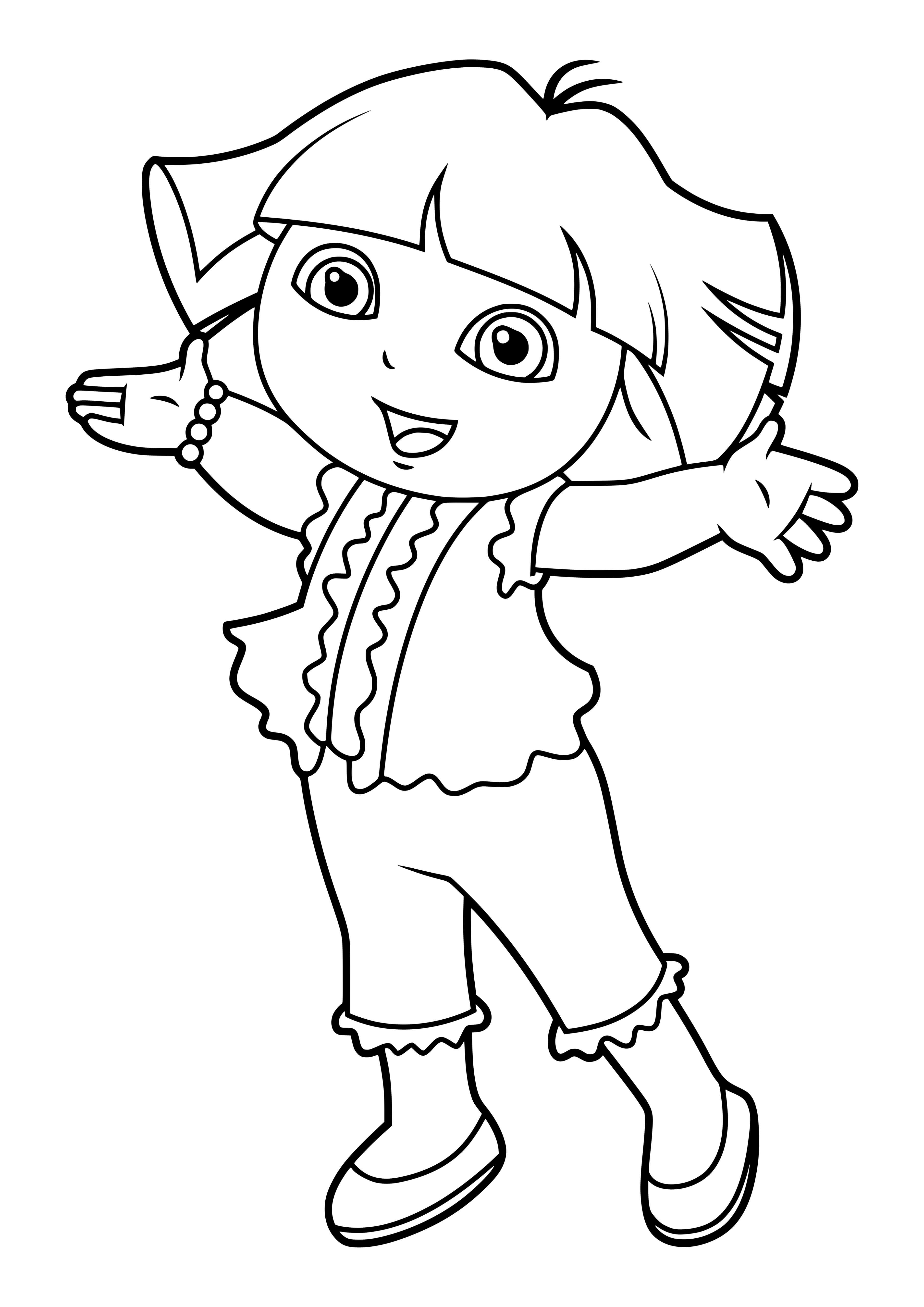 Coloriage Belle Dora Lexploratrice - Dora à imprimer