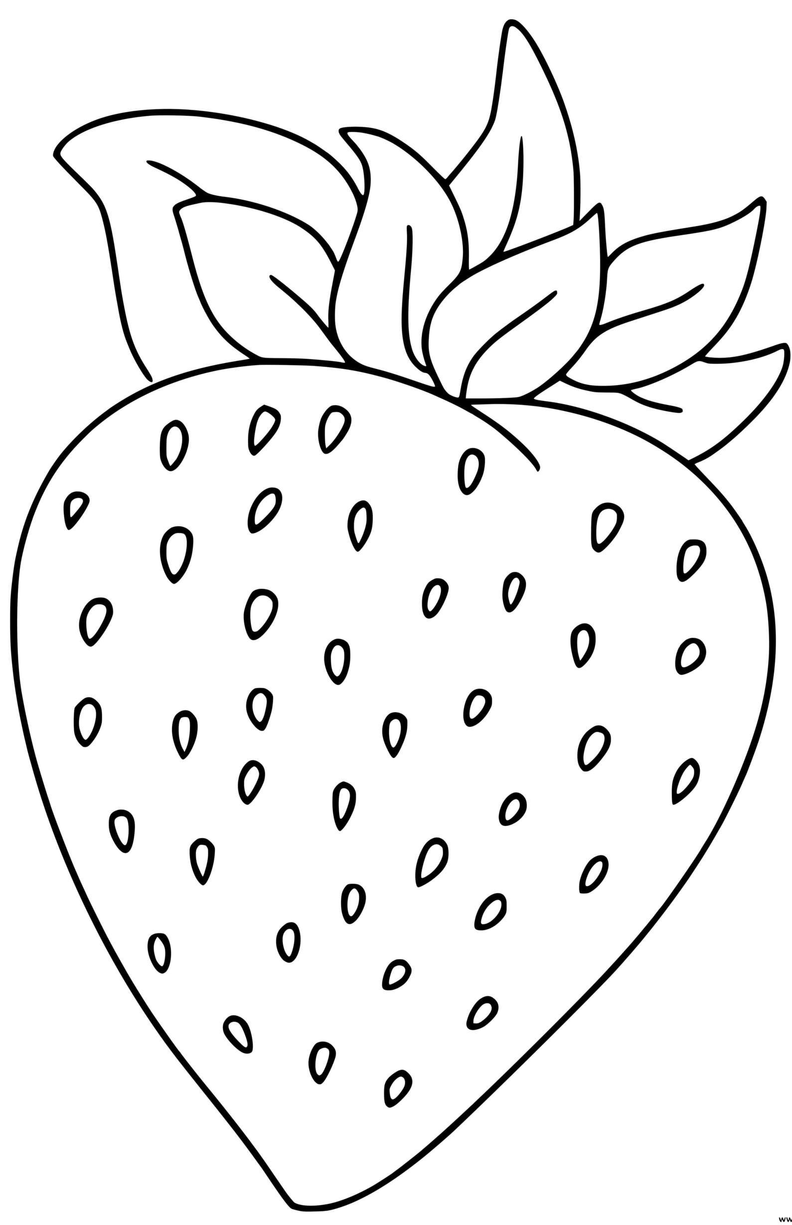 Coloriage Belle Fraise Fruit Rouge - Fraise à imprimer