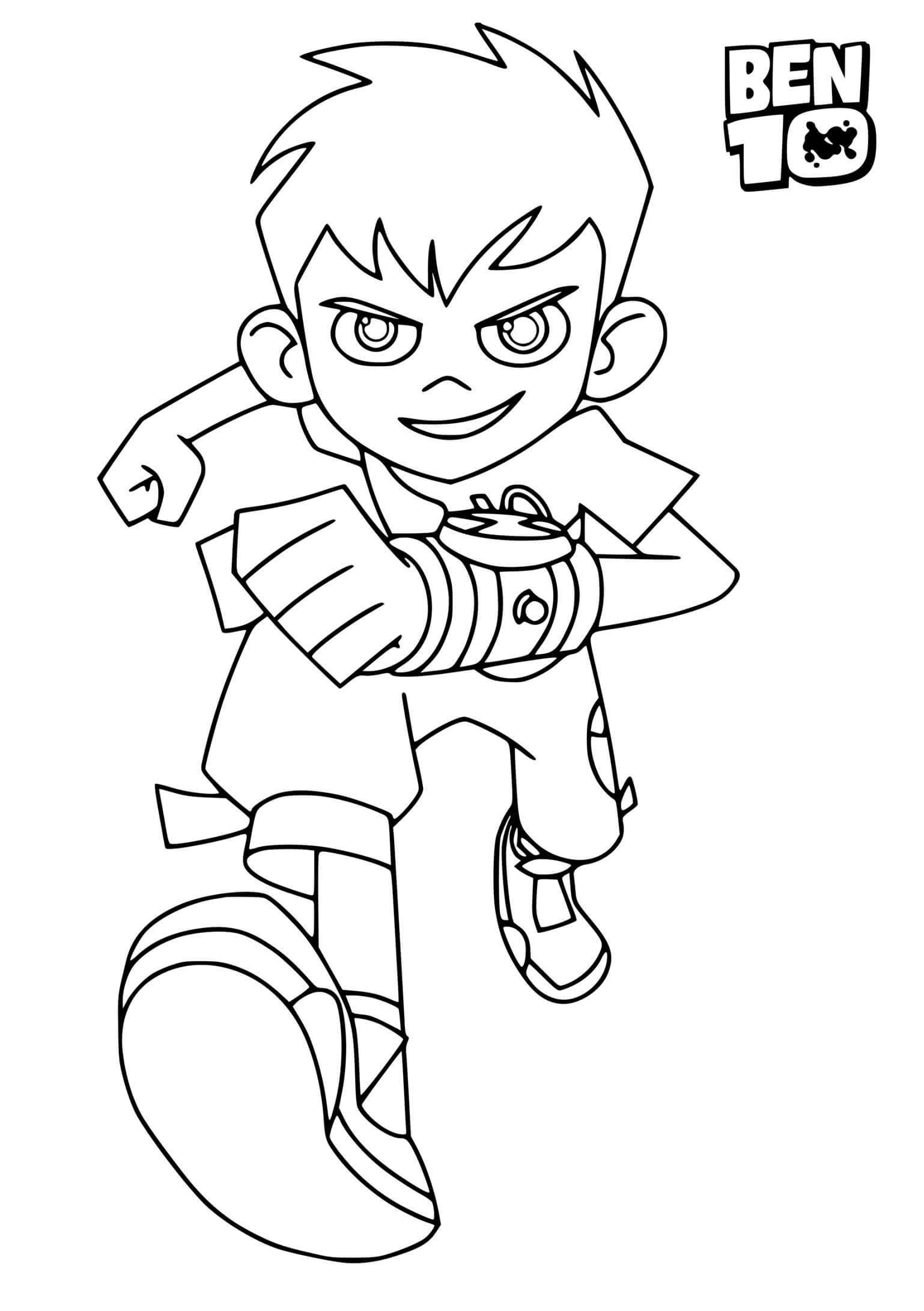 Coloriage Ben 10 Benjamin Tennyson - Ben 10 à imprimer
