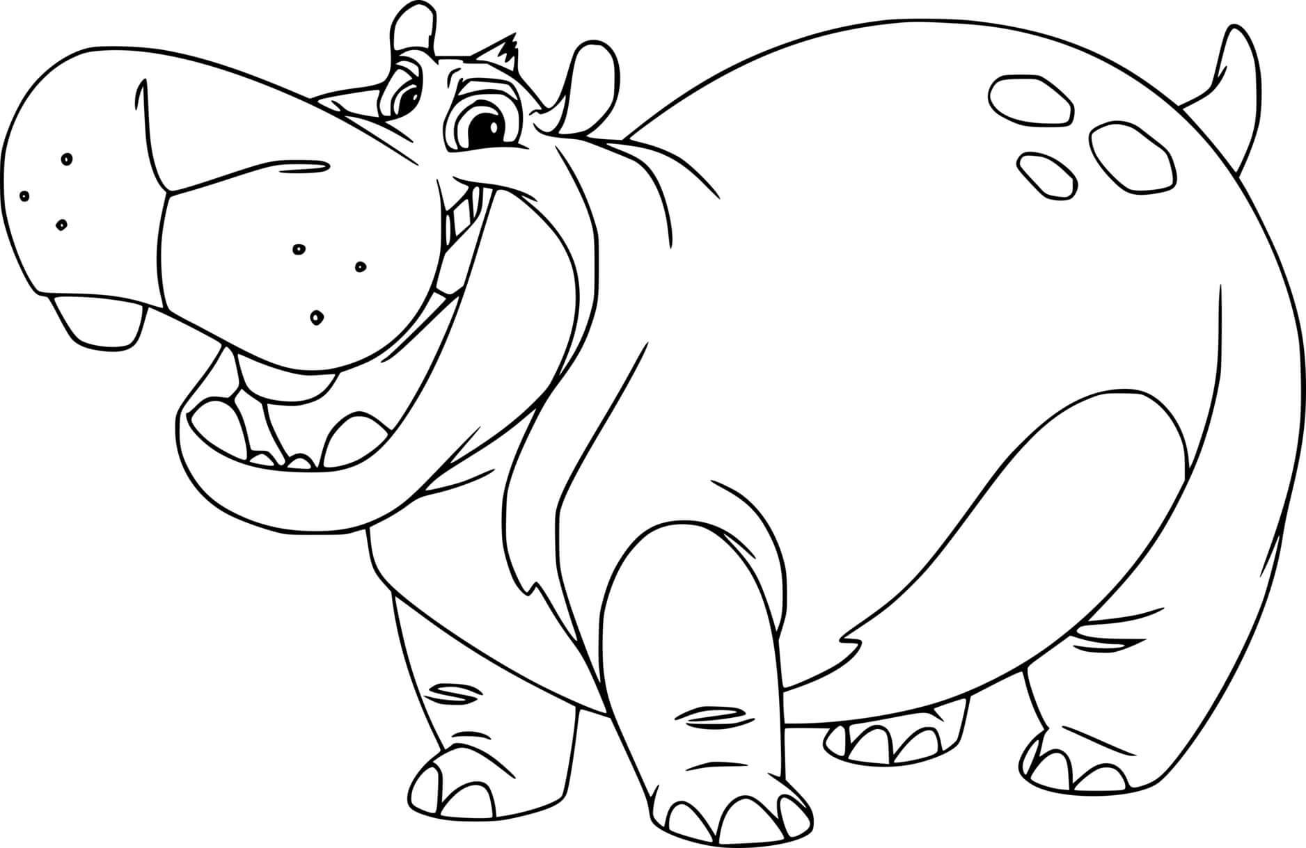 Coloriage Beshte Hippo - La Garde du Roi lion à imprimer