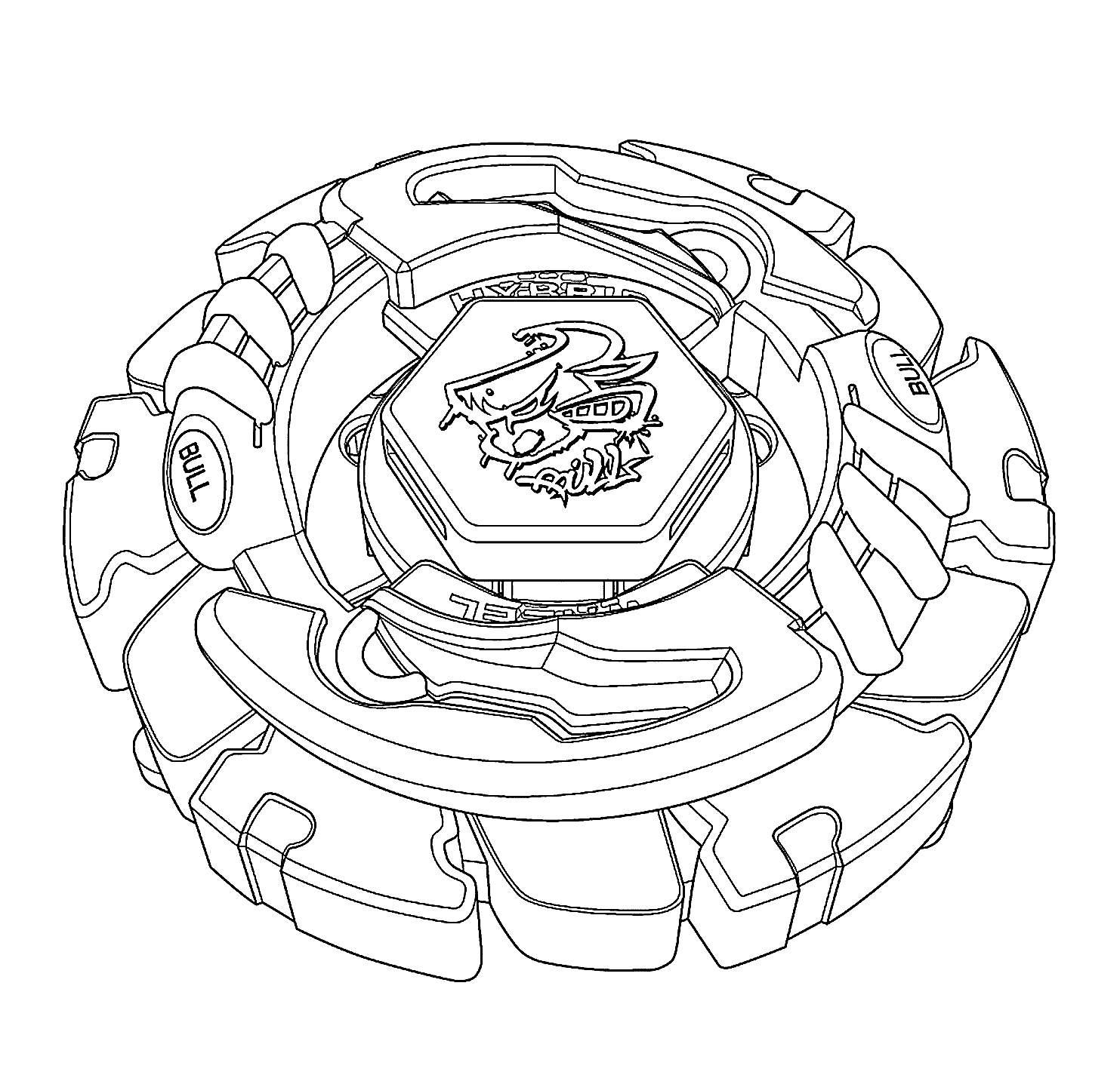 Coloriage Beyblade blader lançant sa toupie - Beyblade à imprimer
